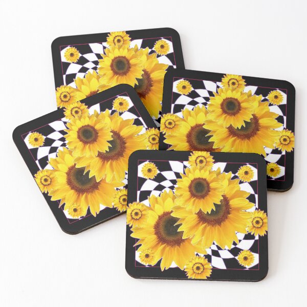 Aperçu de l'œuvre TOURNESOLS JAUNES MOTIFS ABSTRAITS OPTIQUE NOIR créée et vendue par sharlesart.