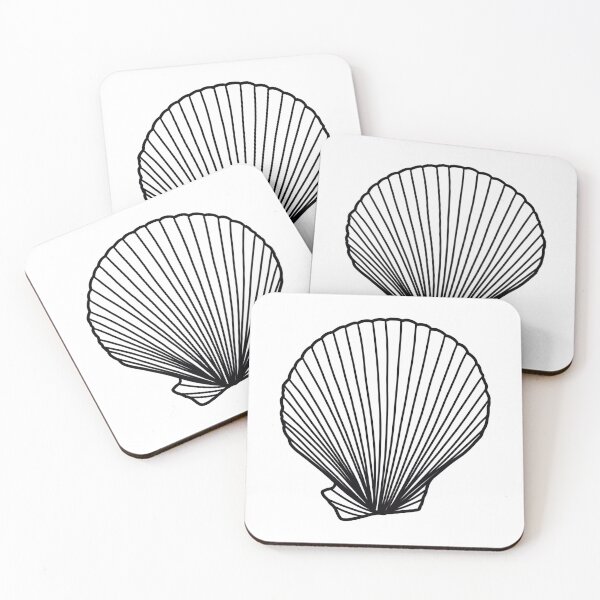Item preview, Scallop Seashell Simple Line Drawing designed and sold by makesbymiss.