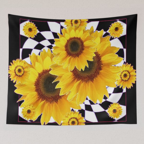 Aperçu de l'œuvre TOURNESOLS JAUNES MOTIFS ABSTRAITS OPTIQUE NOIR créée et vendue par sharlesart.
