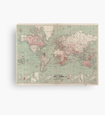 Lienzo Mapa vintage del mundo (1918)