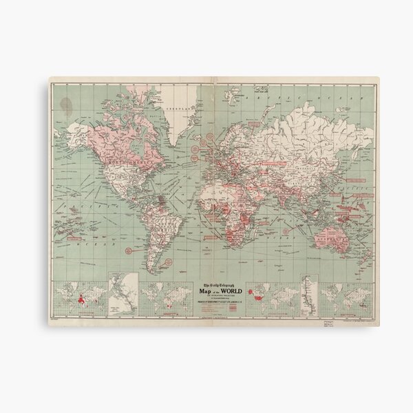 Vintage Map of The World (1918) Canvas Print