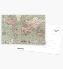 Postales Mapa vintage del mundo (1918)