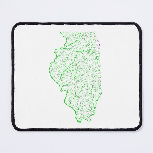 Item preview, Illinois River Basin Map in Rainbow Colours with White Background designed and sold by GrasshopperGeo.