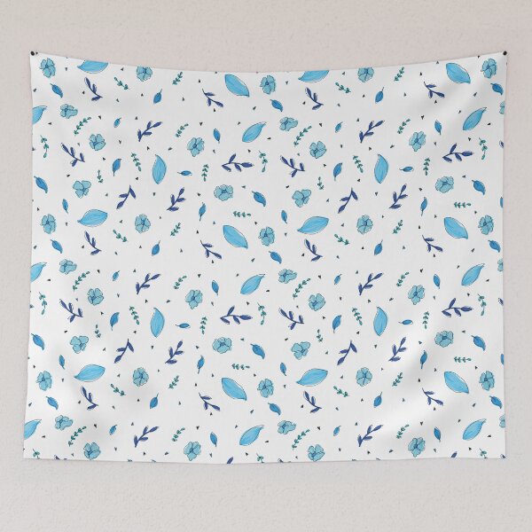 Item preview, blue flowers repitition designed and sold by creativeclogs.
