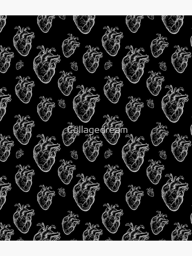 Human Heart white, anatomy art, cool cute by Collagedream