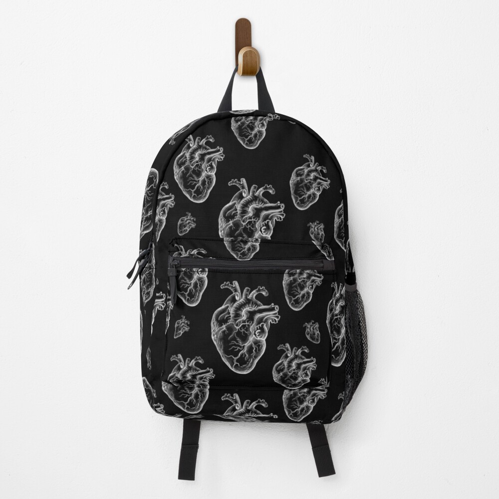 Human Heart white, anatomy art, cool cute Backpack
