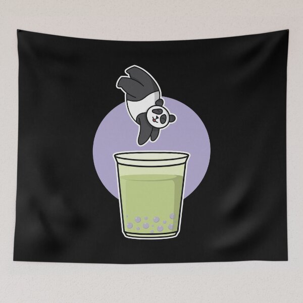 Item preview, Cute Panda Diving Into Boba Tea | Panda Bubble Tea designed and sold by DrawingBoard.