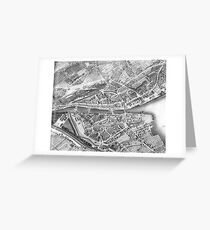 Vintage Map of Zurich Switzerland (1850) Greeting Card