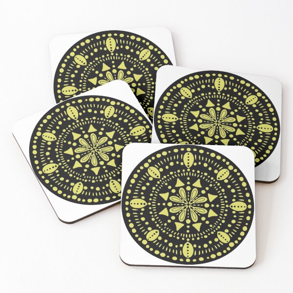Item preview, Yellow and black mandala designed and sold by Zendays.