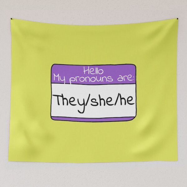 Item preview, They/she/he pronoun label designed and sold by MultifanArt1.