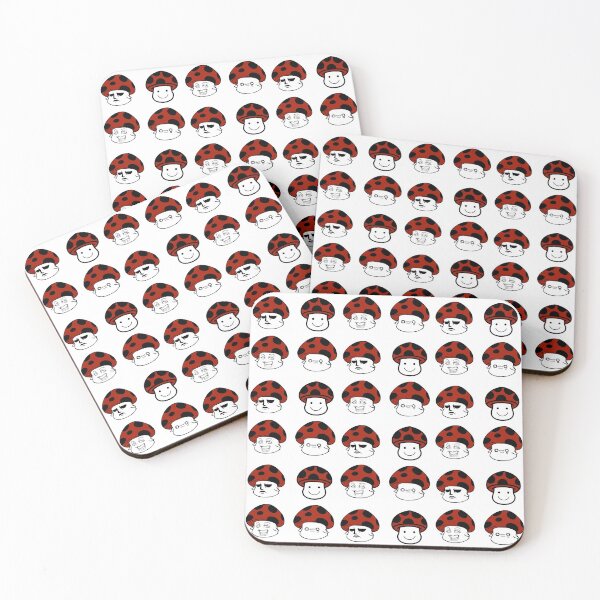 Item preview, Mushroom Heads Little Cute Trippy Red Shroom Art Nature Characters Emotions designed and sold by Vintage Mag.