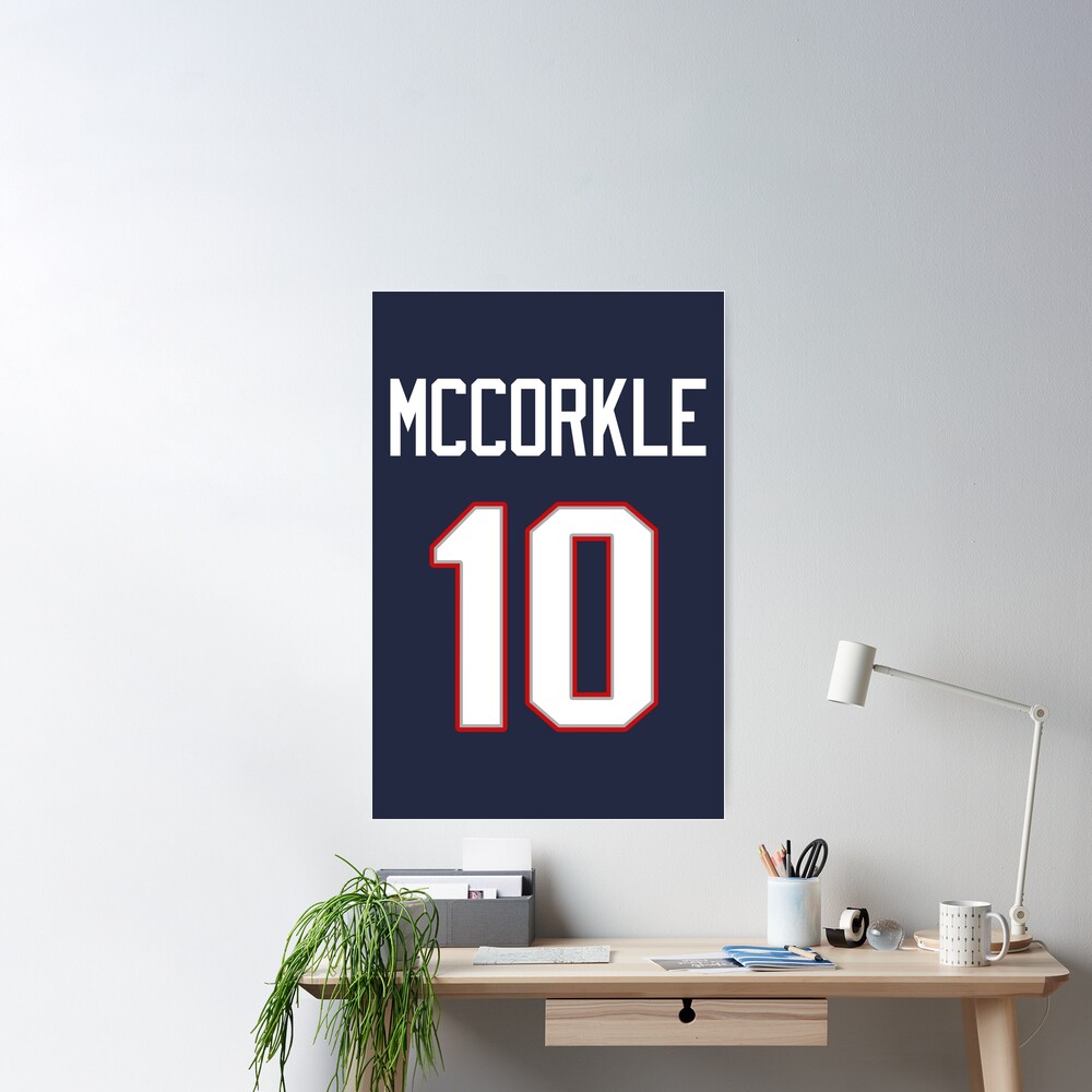 Limited Edition McCorkle 10 Shirt, Mac Jones 10 Jersey Style Shirt,  Patriots Jersey Style Shirt Phone Case, Mug, Wall Tapestry & Mask! Sticker  for Sale by GoatGear