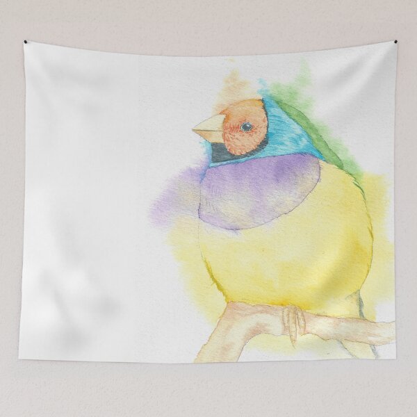 Item preview, Copy of Gouldian finch watercolor portrait designed and sold by L'Atelier Oranjade.