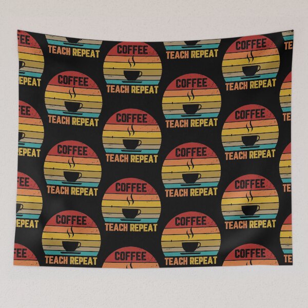 Item preview, Coffee Teach Sleep Repeat Teacher Vintage Gift designed and sold by andregiftshopzz.