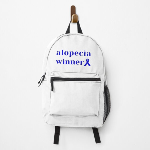Artikelvorschau, Alopecia-Gewinner mit blauem Band für Alopecia Awareness - Alopecia Awareness und Unterstützung bei Haarausfall entworfen und verkauft von Winning Alopecia.