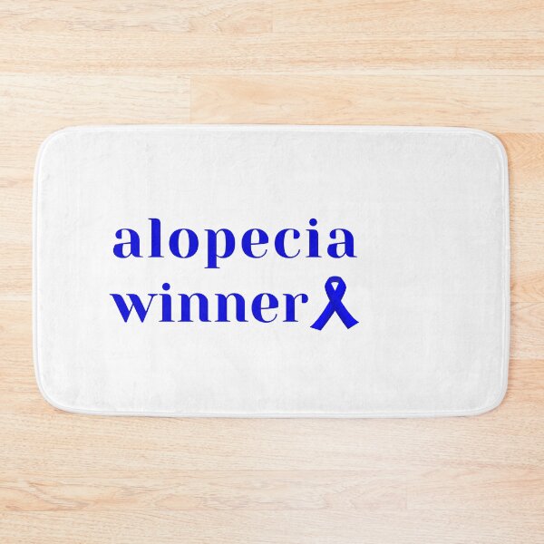 Item preview, Alopecia Winner with Alopecia Awareness Blue Ribbon - Alopecia Awareness and Hair Loss Support designed and sold by Winning Alopecia.