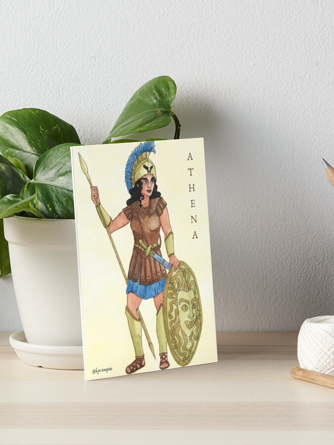 Goddess Athena Promachos Greek Mythology Art Board Print for Sale by  kurampies
