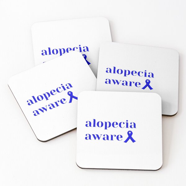 Item preview, Alopecia Aware with Alopecia Awareness Blue Ribbon - Alopecia Awareness and Hair Loss Support designed and sold by Winning Alopecia.
