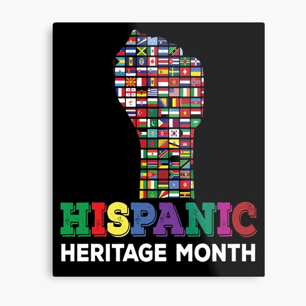 National Hispanic Heritage Month hand all countries flags Metal Print