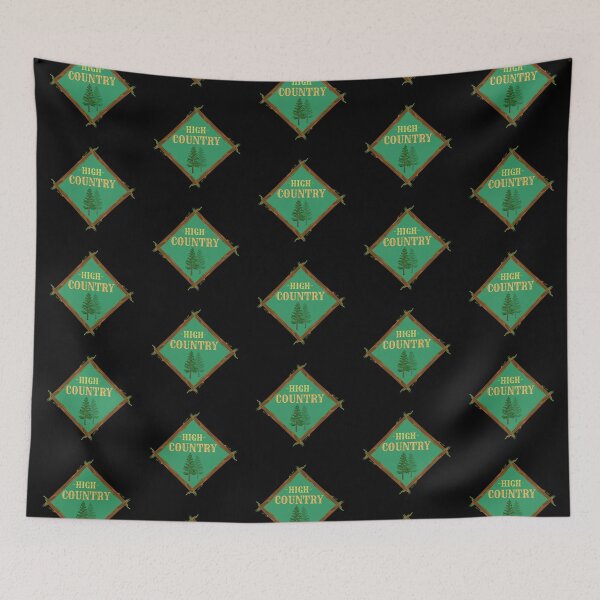 Item preview, High Country Log Diamond-Green on Black designed and sold by HighCountry2021.