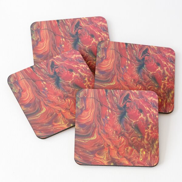 Item preview, abstract  yellow orange red and black  designed and sold by LittleBirdInk.