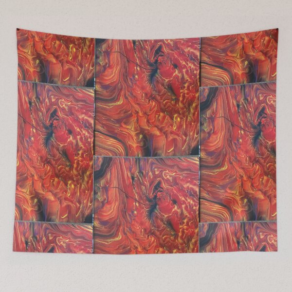 Item preview, abstract yellow orange red and black designed and sold by LittleBirdInk.
