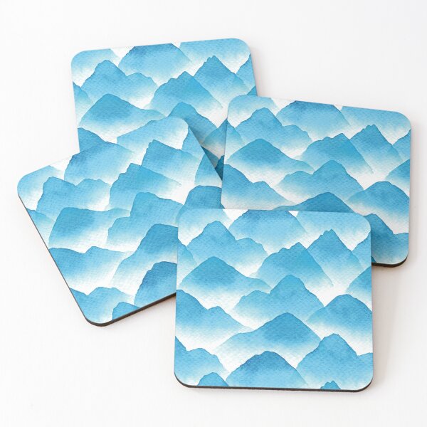 Item preview, Turquoise Misty Mountains Watercolor Pattern designed and sold by AlicjaCurioseur.