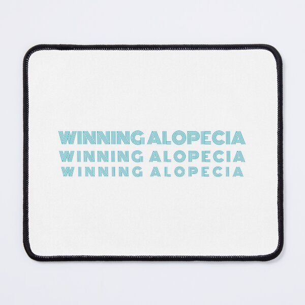 Item preview, Winning Alopecia Repeating Text Design Blue - Alopecia Awareness and Hair Loss Support designed and sold by Winning Alopecia.