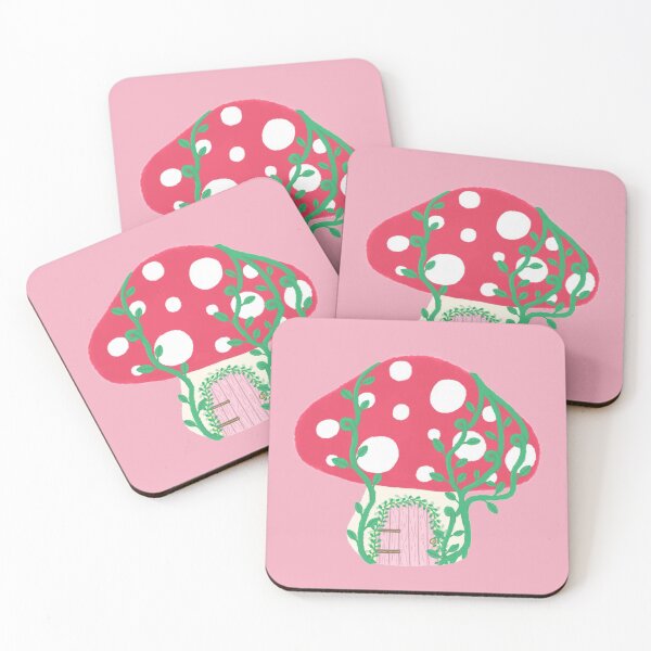 Item preview, Cottagecore mushroom house with fairy door designed and sold by Famjoillustrate.