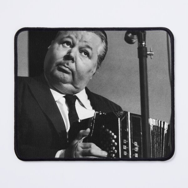 Anibal Troilo with Bandoneon Black and White Tango Portrait HD Restored Mouse Pad