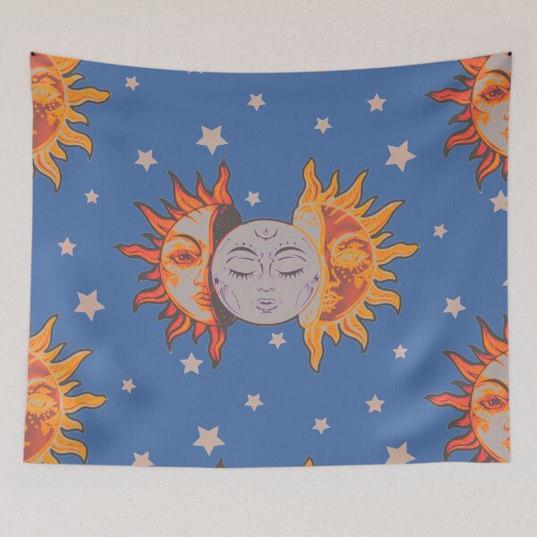 Item preview, Star child of the moon and sun ( dreamy blue bg, matte 2 version) designed and sold by VantaTheArtist.