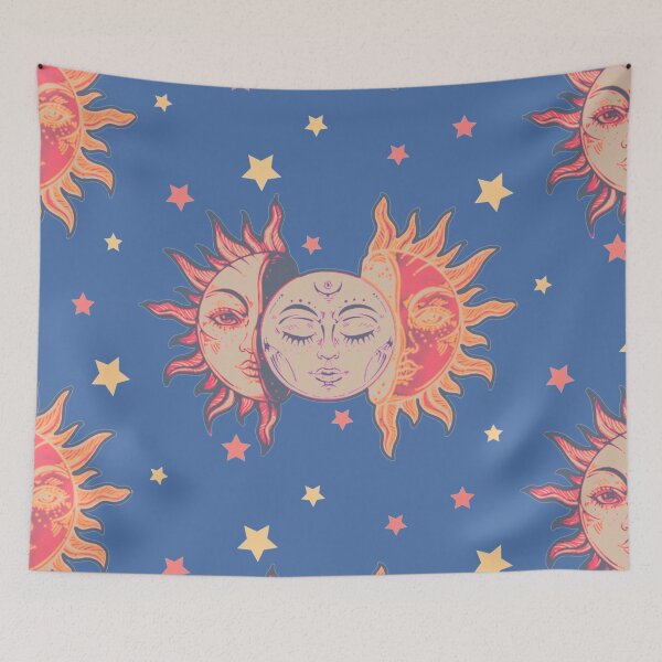 Item preview, Star child of the moon and sun ( dreamy blue bg, matte 1 version) designed and sold by VantaTheArtist.
