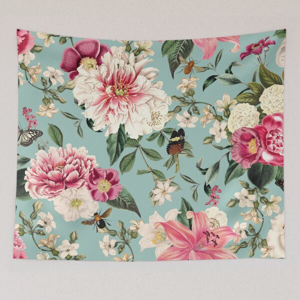 Item preview, Floral Botanical Pattern - Aqua Pink II designed and sold by NeptuneDesigns.