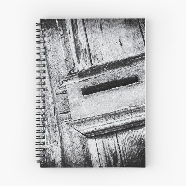 Item preview, Black and White close-up photo of a Letterbox in a old wooden door on Crete, Greece  designed and sold by Diana van Neck.