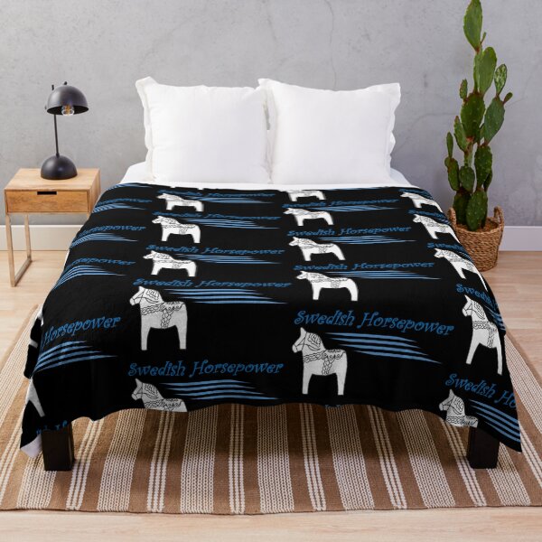 Item preview, Swedish Horsepower Blue Wind on Black designed and sold by HighCountry2021.
