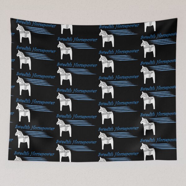 Item preview, Swedish Horsepower Blue Wind on Black designed and sold by HighCountry2021.