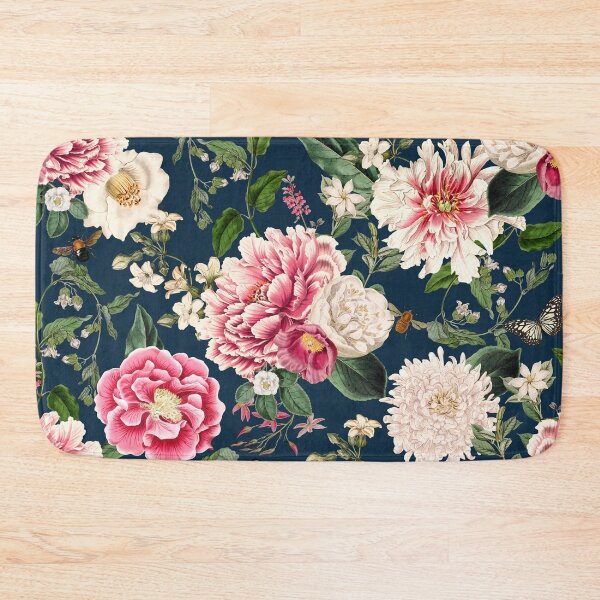 Item preview, Floral Botanical Pattern - Navy Pink Green designed and sold by NeptuneDesigns.