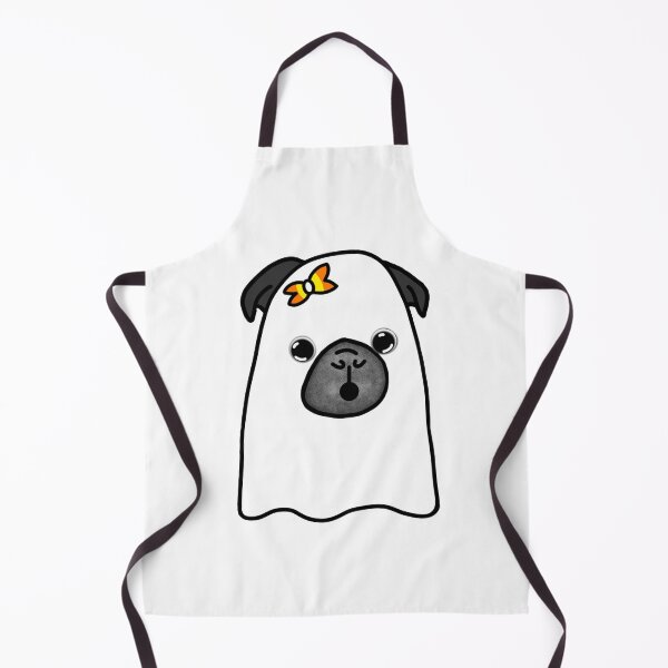 Item preview, Pug Ghost with Candy Corn Bow designed and sold by LeasPugGrumble.