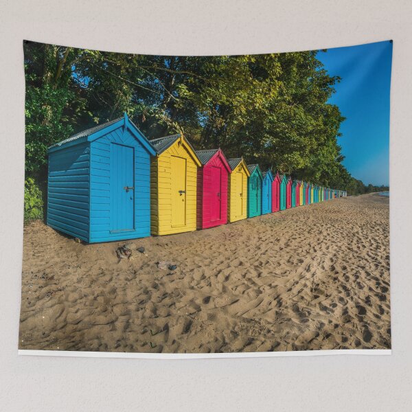 Item preview, Colourful Beach Huts designed and sold by LluniauDafyddEm.
