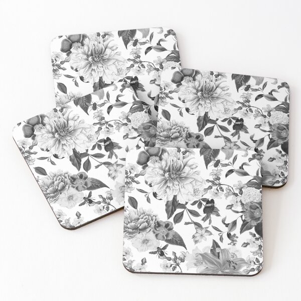 Item preview, Floral Botanical Pattern - Monochrome designed and sold by NeptuneDesigns.