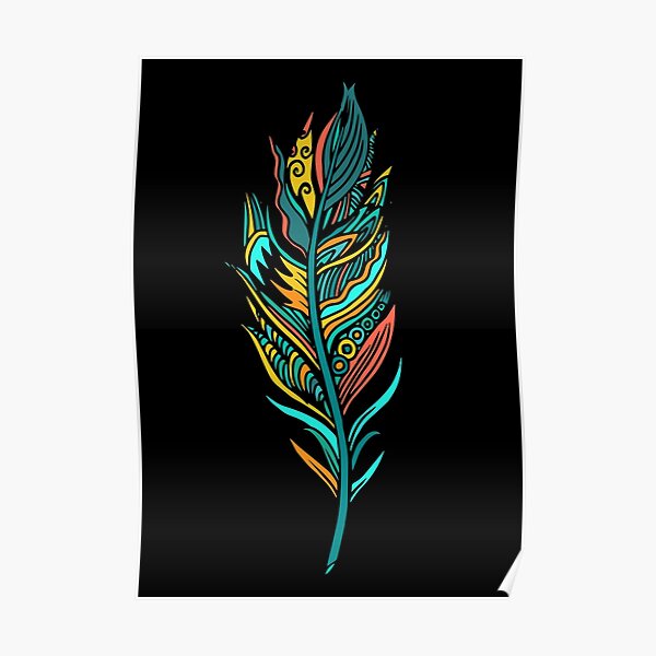 Distinctive colorful feather Poster