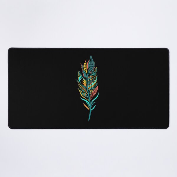 Distinctive colorful feather Desk Mat