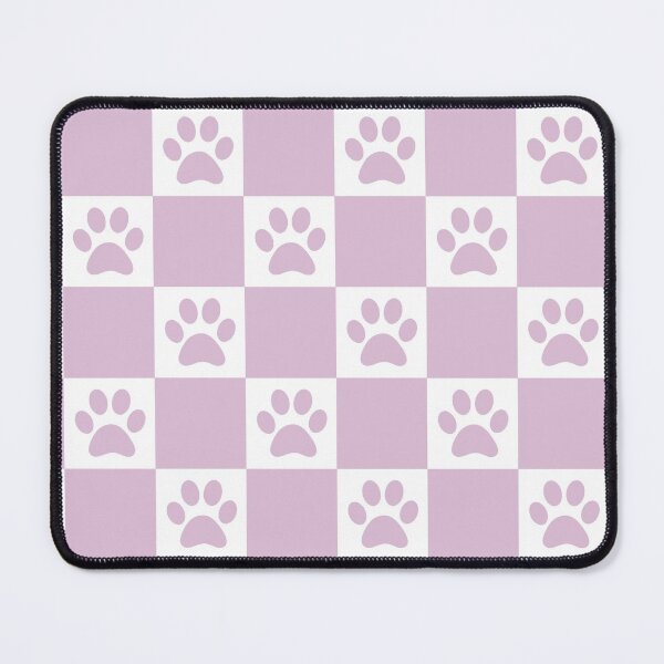 Item preview, Checkered light lavender and white dog paw print pattern 1 | Cute Gifts for dog mom, dog dad, dog lover and dog owner  designed and sold by Violet Treasures.