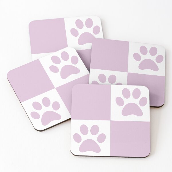 Item preview, Checkered light lavender and white dog paw print pattern 1 | Cute Gifts for dog mom, dog dad, dog lover and dog owner  designed and sold by Violet Treasures.