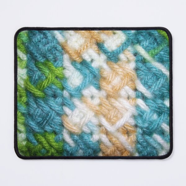 Item preview, Waffle Stitch Yarn Art (turquoise, green, white, and tan) designed and sold by Scott and Mary Schneider art_photography.