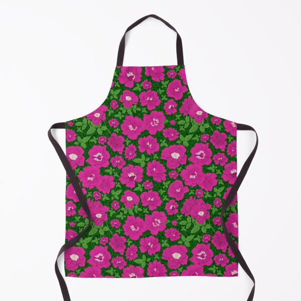 Item preview, Retro Ramblin' Rose Pink and Green on Green Leaves Repeat 5748 designed and sold by Art in My Loft.