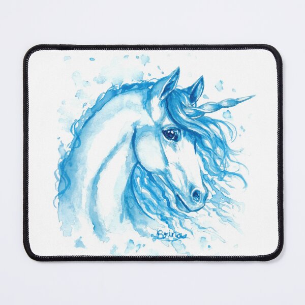 Item preview, Unicorn face in blue designed and sold by Brina Williamson.