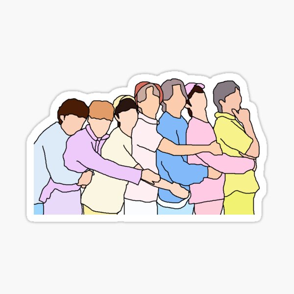 BTS Silhouette Glossy Sticker