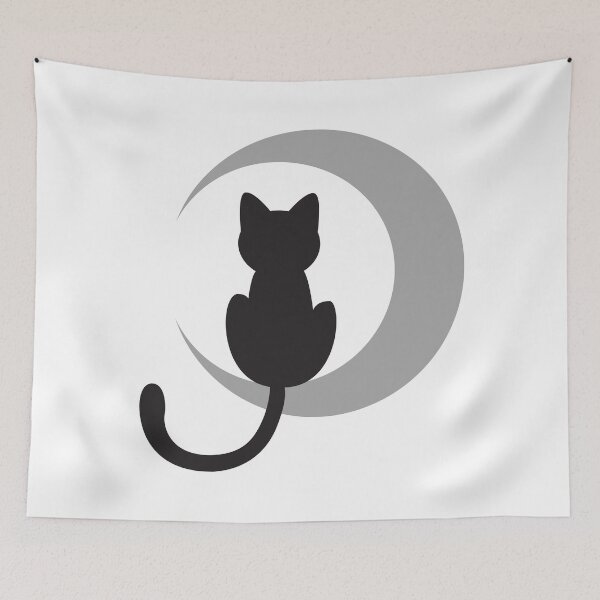 Item preview, Black Cat on the Moon designed and sold by ShopLizCreates.