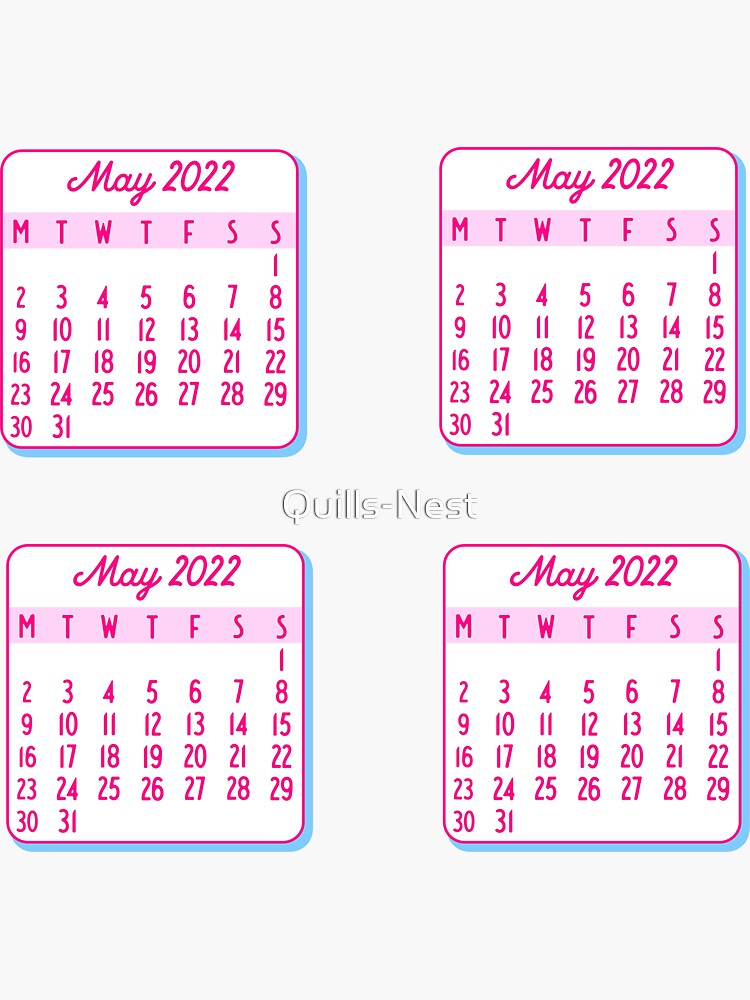 May 2022 Calendar Month - Bullet Journal" Sticker By Quills-Nest | Redbubble